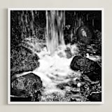 "Water and stones" - Art Print in Black and white by NSMARK - Framed