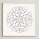 "Jardin Mandala" - Art Print in Cornflower by Amber Barkley - Framed