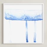 "Watercolor Drip" - Art Print in Ocean Blue by Laura Mock - Framed