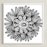"irregular leaves" - Art Print in white by Ramoncita - Framed