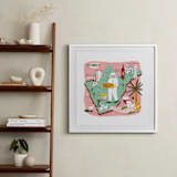 "Tenerife Map" - Art Print in Tenerife Pink by Lindsey Balbierz - In a Room