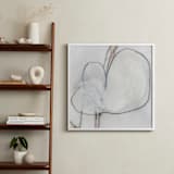 "Southern Cotton Single Bloom Square" - Art Print in Neutrals by Angela Simeone - In a Room