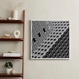 "Squares and Lines" - Art Print in Urban Grey by Brian Collins - In a Room