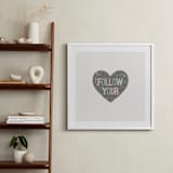 "Follow your Heart" - Art Print in Charcoal by Amber Barkley - In a Room