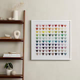 "Paper Hearts" - Art Print in Rainbow by InkDot - In a Room