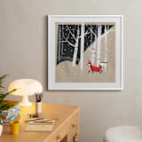 "Foxy Woods" - Art Print in Kraft Paper Brown by Annie Bakst - In a Room