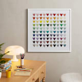 "Paper Hearts" - Art Print in Rainbow by InkDot - In a Room