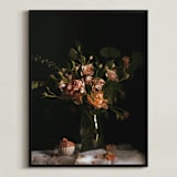 "Moody Floral Still Life" - Art Print in Moody Rose by Katie Buckman - Framed