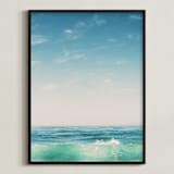 "Malibu Surf and Sky II" - Art Print in Fresh Blue by Kamala Nahas - Framed