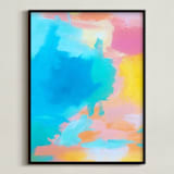 "Malibu Vibe" - Art Print in beach blue by Jenny Partrite - Framed