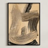"Neutral Essence Series 2" - Art Print in Tan and Black by Angela Simeone - Framed
