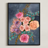 "A Bouquet for Kate floral" - Art Print in Pink by Jennifer Allevato - Framed