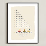 "The Counting Ocean" - Personalized Art Print in Indigo by Michelle Enderton - Framed