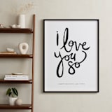 "I Love You So" - Personalized Art Print in Cloud by Kelly Ventura - In a Room