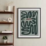 "Squiggly Snake" - Art Print in Cactus by Jenna Holcomb - In a Room