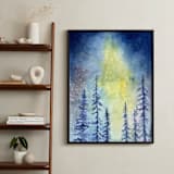 "Glorious Aurora" - Art Print in daring indigo by Amelia Gluba - In a Room