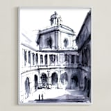 "Theater of space" - Art Print in Shadow Blue by Cailin Nikel-Zueger - Framed