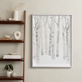 "Birch Woods in Winter" - Art Print in Ivory by Shannon Chen of Four Wet Feet Studio - In a Room