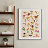 "Animal A to Z" - Personalized Art Print in Vermillion by Anais Lee - In a Room
