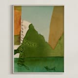 "Aqua Hills I" - Art Print in Jade by Morgan Kendall - Framed