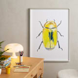 "Golden Scarab Beetle" - Art Print in Gold by Holly Whitcomb - In a Room