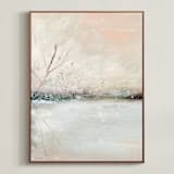 "Winter Walk 1" - Art Print in Peach by Lindsay Megahed - Framed Canvas