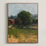 "Summer Field 1" - Art Print in Crimson by Wendy Keller - Framed Canvas