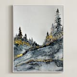 "Blue Forest" - Art Print in Gilded by Katy Abraham - Framed Canvas