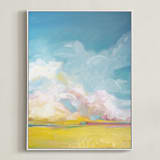 "Summer Winds" - Art Print in Golden Yellow by Emily Jeffords - Framed Canvas
