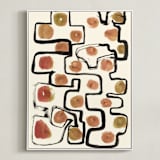 "Plainful" - Art Print in papaya by Bethania Lima - Framed Canvas