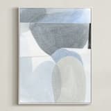 "Construct 3" - Art Print in Soft Blues by Ashleigh Ninos - Framed Canvas