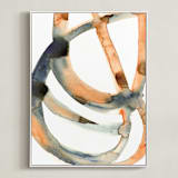 "Silence in the Sand Dunes" - Art Print in Sienna/Indigo by Mary Gaspar - Framed Canvas