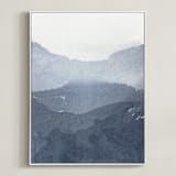 "Sacred Beginning No. 1" - Art Print in Indigo by Julia Contacessi - Framed Canvas