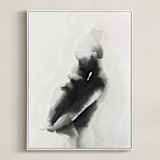 "mother embrace" - Art Print in Black by Kate Ahn - Framed Canvas