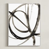 "Plant Cell 6" - Art Print in Charcoal by Mary Gaspar - Framed Canvas