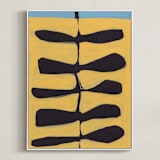 "Leaves and a Stem" - Art Print in Marigold by Deborah Velasquez - Framed Canvas