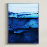 "Midnight Canyon" - Art Print in Midnight Blue by Rebecca Rueth - Framed Canvas