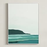 "Abstract Pacific Seascape Diptych 2" - Art Print in Turquoise by Caryn Owen - Framed Canvas