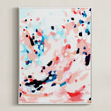 "Grapefruity Too" - Art Print in Coral by Katie Craig - Framed Canvas