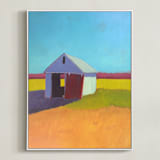 "Pumpkin Shed" - Art Print in Orange Gold by Carol C. Young - Framed Canvas
