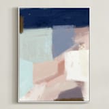 "Fit in" - Art Print in Navy by Yaling Hou Suzuki - Framed Canvas