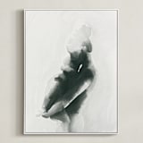 "Mother Embrace Color" - Art Print in Pewter by Kate Ahn - Framed Canvas