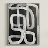 "A Twist, A Turn, A Path" - Art Print in Charcoal by Deborah Velasquez - Framed Canvas