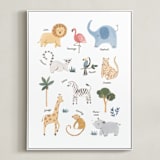 "Safari Friends 1" - Art Print in Safari by Teju Reval - Framed Canvas
