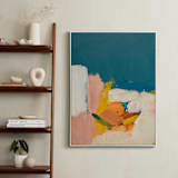 "Boat Dock" - Art Print in Orange by Caryn Owen - In a Room