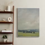 "Rosy Tomorrow I" - Art Print in Grey Blue by Stephanie Goos Johnson - In a Room
