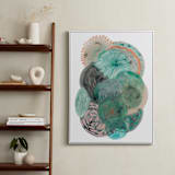 "Grey Thoughts" - Art Print in Teal by Maggie Ramirez Burns - In a Room
