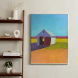 "Pumpkin Shed" - Art Print in Orange Gold by Carol C. Young - In a Room