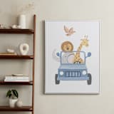 "Safari Friends 4" - Art Print in Blue by Teju Reval - In a Room