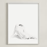 "Nude Study" - Art Print in original charcoal by Ramnik Velji - Framed